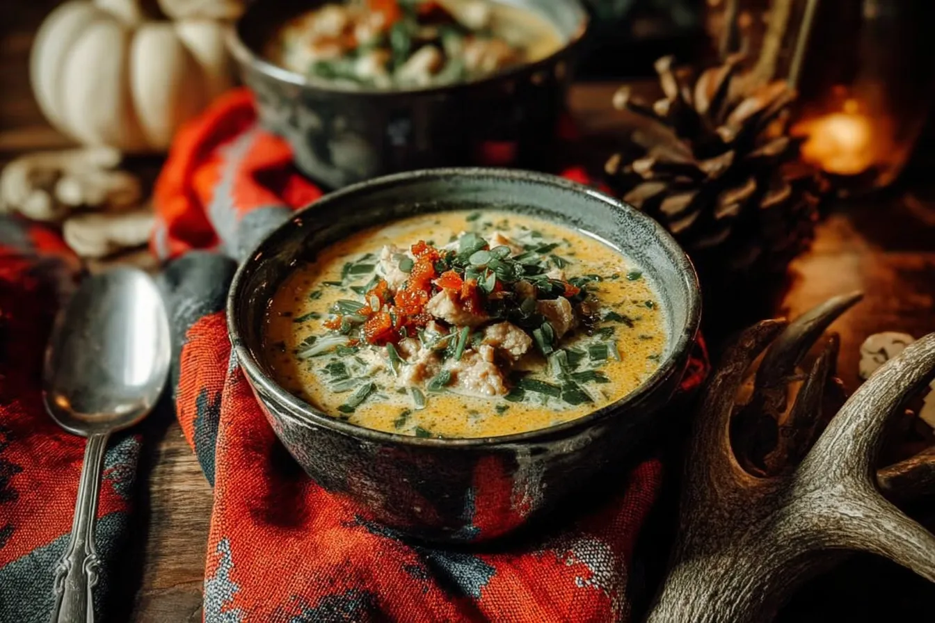 Hatch Chili Creamy Turkey Soup in a Bowl