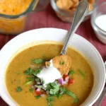 Hatch Green Chile and Cheese Soup in a Bowl
