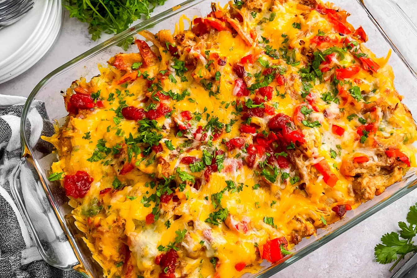 Healthy Chicken Fajita Casserole 