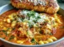 Hearty Crockpot Chicken Parmesan Soup in a Bowl