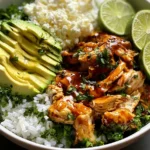 Honey Lime Chicken & Avocado Rice Bowl - Deliciously Healthy