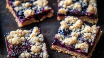 Huckleberry Crumb Bars Freshly Baked and Ready to Enjoy
