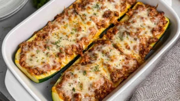 Delicious Lasagna Zucchini Boats Ready to Serve