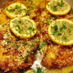 Lemon Chicken with Garlic Butter Sauce on Dinner Plate