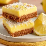 Zesty Lemon Icebox Bars on a White Plate