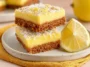 Zesty Lemon Icebox Bars on a White Plate
