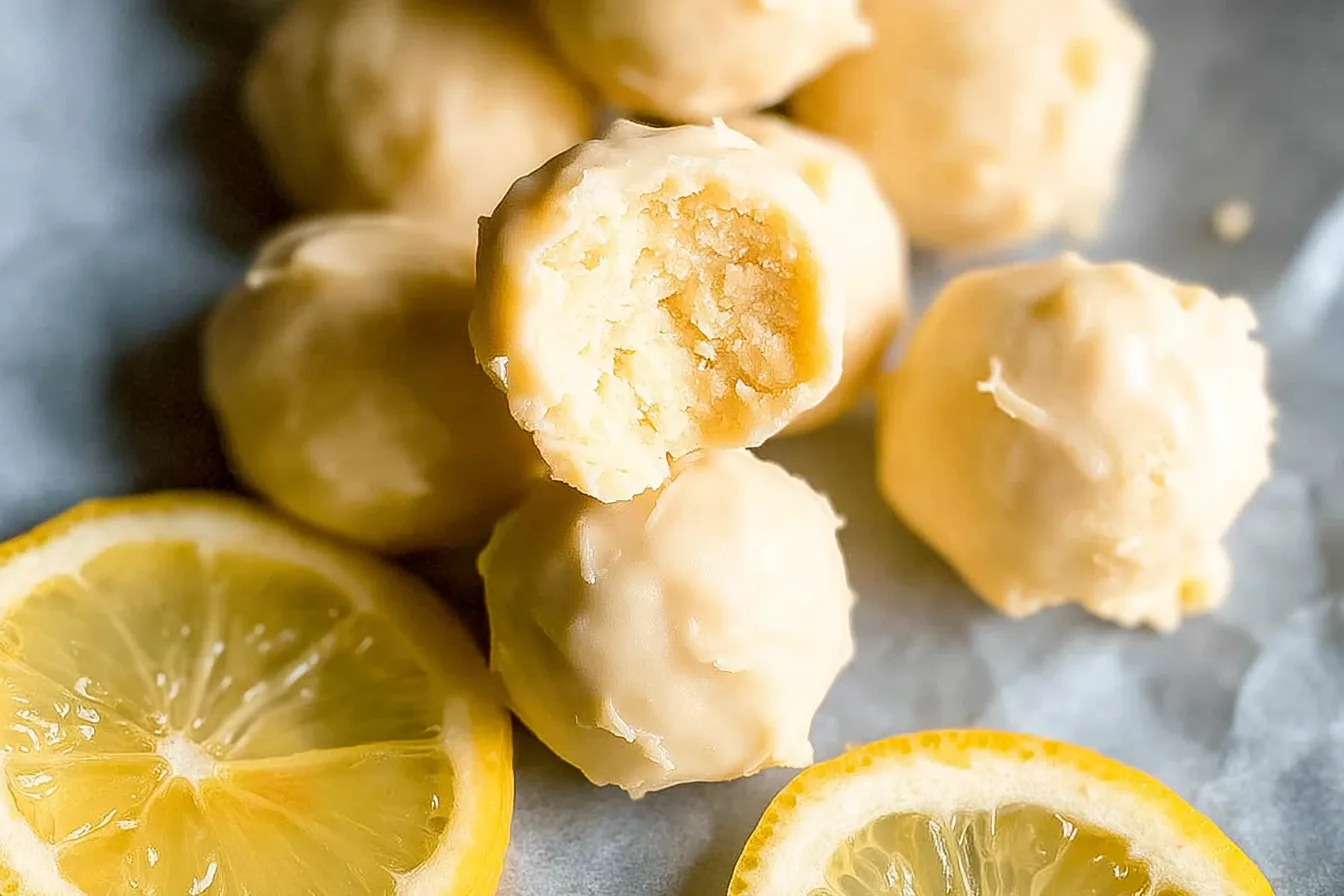 Delicious Lemon Truffles on a Plate