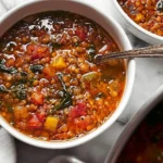 Delicious Mediterranean Lentil Soup Bowl