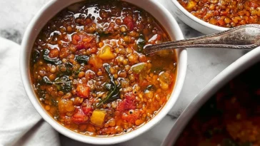 Delicious Mediterranean Lentil Soup Bowl