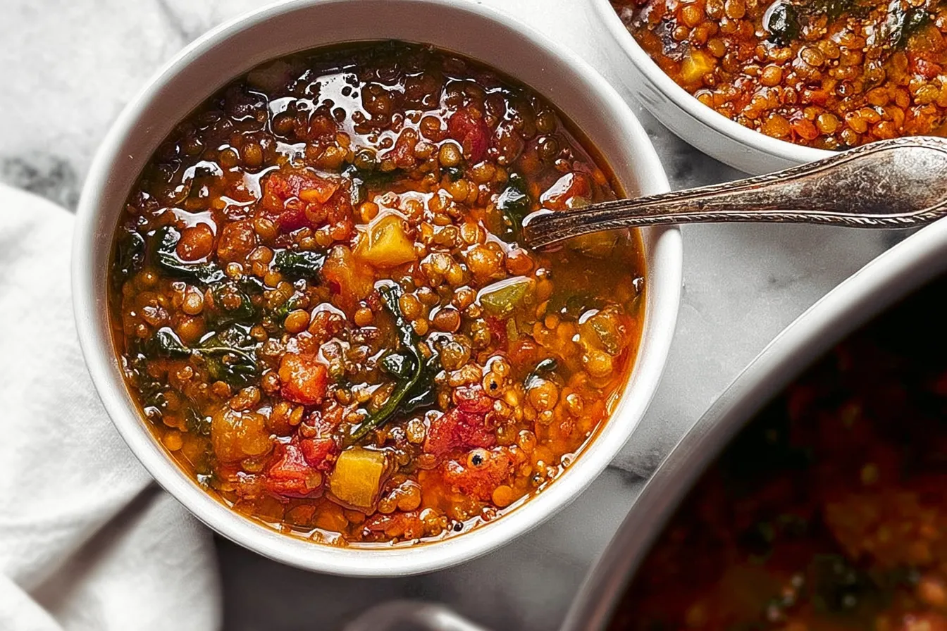 Delicious Mediterranean Lentil Soup Bowl