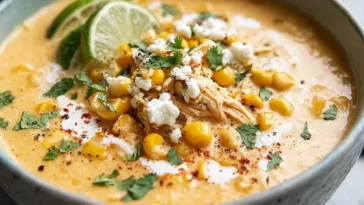 Mexican Street Corn Soup in a Bowl