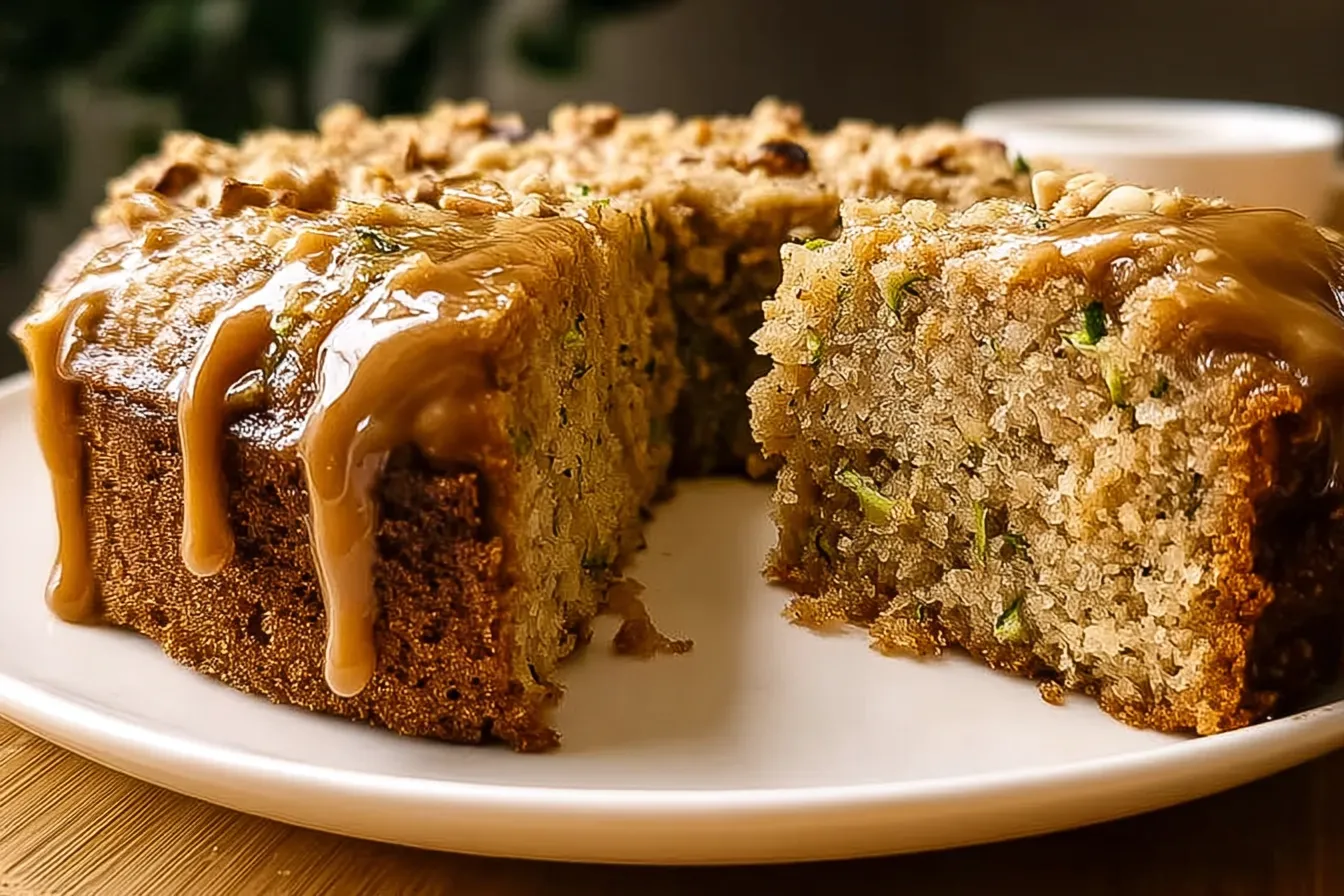 Moist Peanut Butter Zucchini Cake Slices