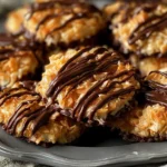 No-Bake Samoa Cookies on a White Plate
