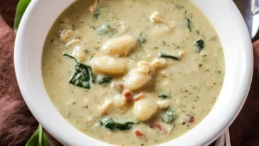 Olive Garden Chicken Gnocchi Soup in a Bowl