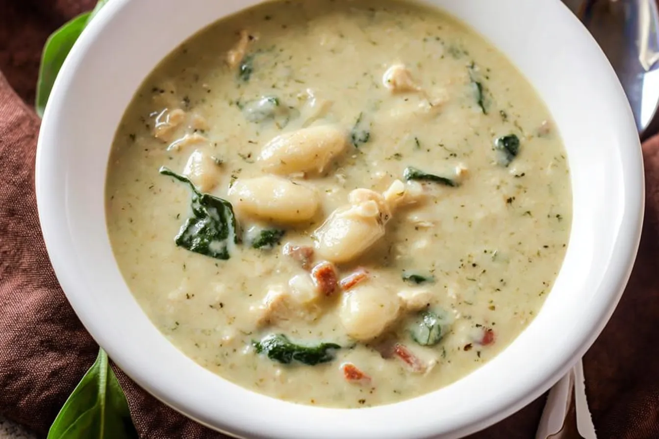 Olive Garden Chicken Gnocchi Soup in a Bowl