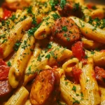One-Pot Creamy Spicy Cajun Sausage Pasta in a Bowl