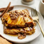 Overnight Pumpkin and Apple French Toast Ready to Serve