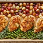 Delicious Parmesan Crusted Chicken Sheet Pan Dinner