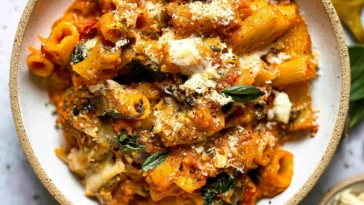 Pasta Bake with Pumpkin Tomato Sauce Fresh From the Oven