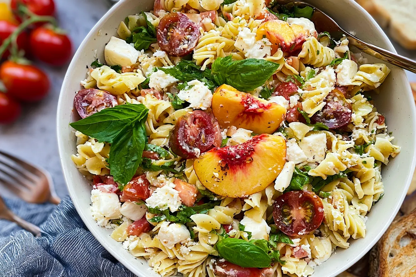 Peach Caprese Pasta Salad: A Refreshing Summer Delight 3 Peach Caprese Pasta Salad - A Colorful Summer Dish