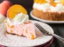 Peach Chiffon Pie on a Colorful Plate