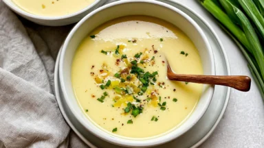 Creamy Potato Leek Soup Bowl
