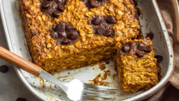 Delicious Pumpkin Baked Oatmeal Fresh Out of the Oven