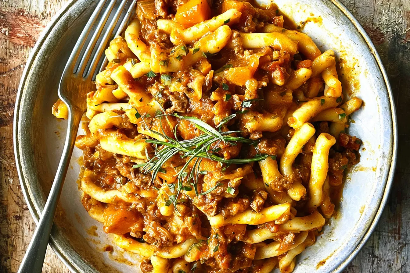 Delicious Pumpkin Beef Bolognese Served in a Bowl