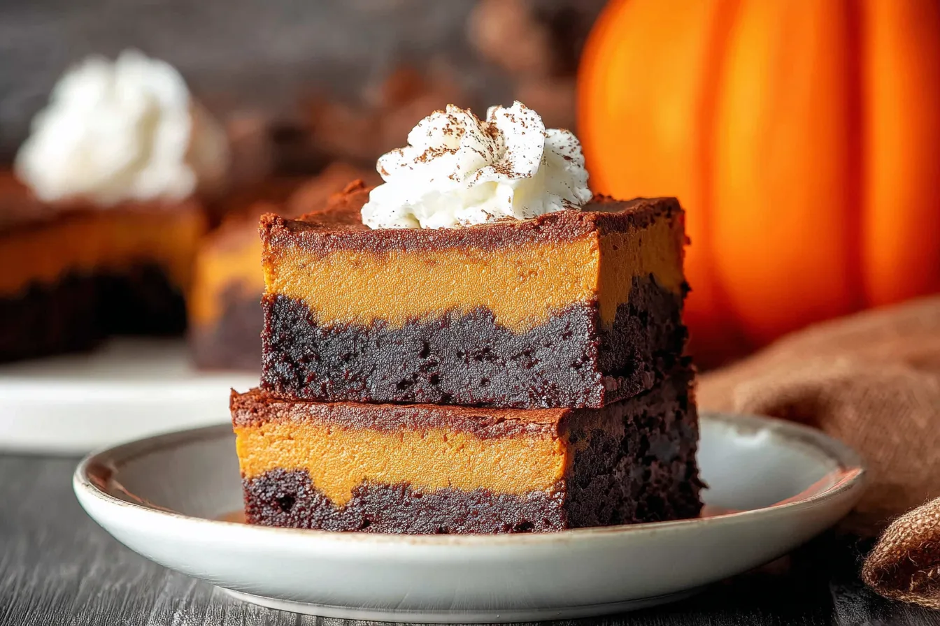 Pumpkin Brownies – Fudgy Brownie with a Layer of Pumpkin Pie Delight 4 Pumpkin Brownies – Fudgy Brownie with a Layer of Pumpkin Pie