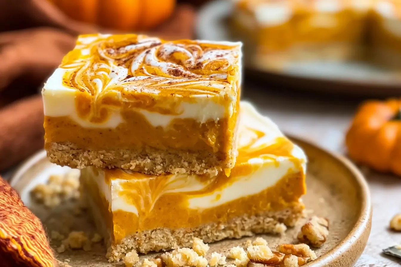 Delicious Pumpkin Cheesecake Bars Ready to Savor