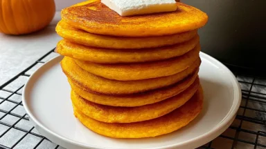 Delicious Pumpkin Cottage Cheese Pancakes Ready to Serve