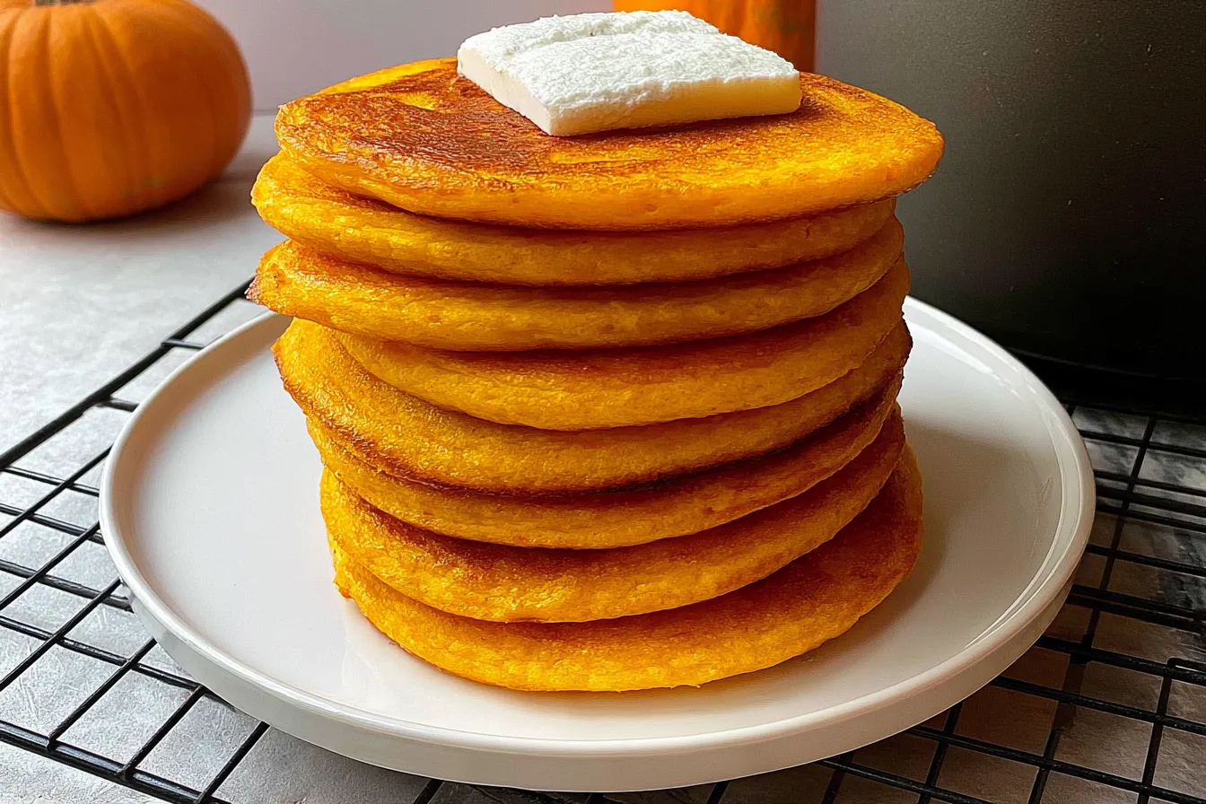 Pumpkin Cottage Cheese Pancakes: A Delicious Morning Treat 3 Delicious Pumpkin Cottage Cheese Pancakes Ready to Serve