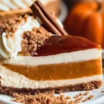 Pumpkin Pie Cheesecake Slice on a Plate