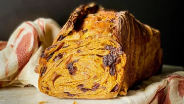 Golden Brown Pumpkin Sourdough Bread Fresh Out of the Oven