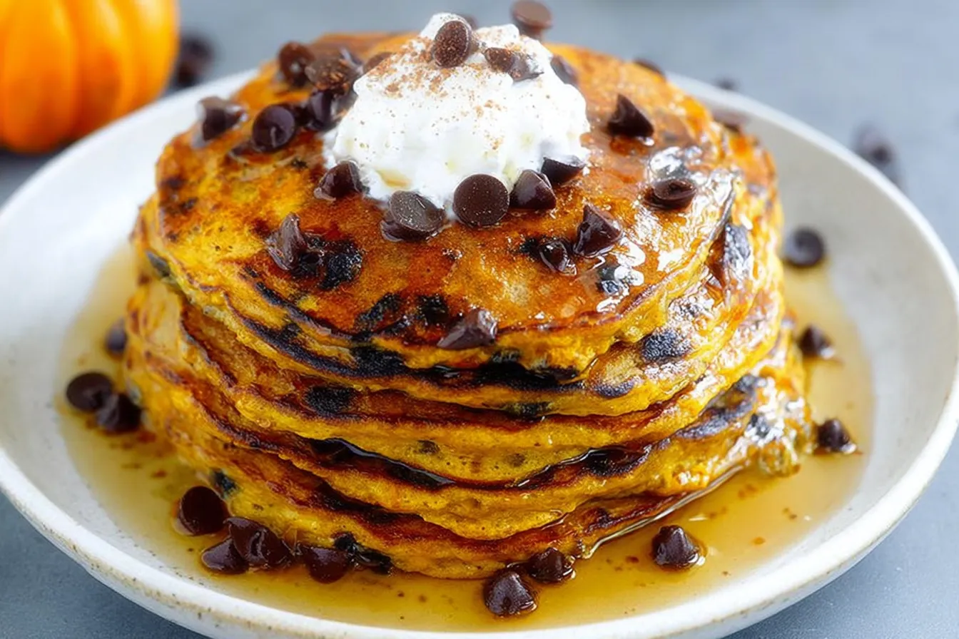 Pumpkin Spice Pancakes with Chocolate Chips – Pure Bliss! 4 Pumpkin Spice Pancakes with Chocolate Chips