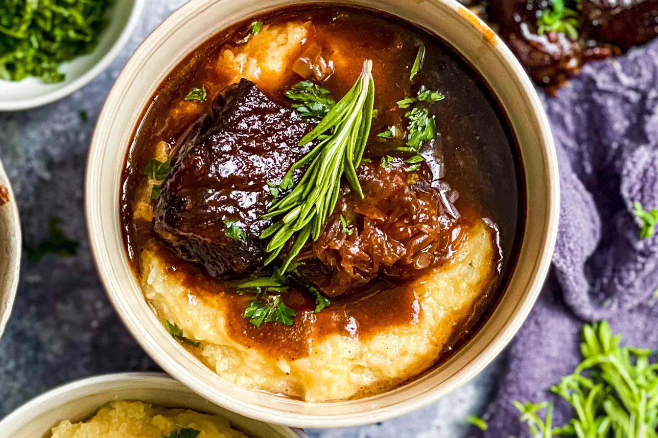 Red Wine Braised Short Ribs in Dutch Oven 