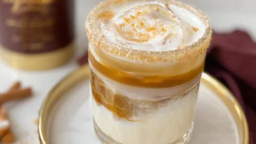 Salted Butterscotch White Russian Cocktail in a Glass
