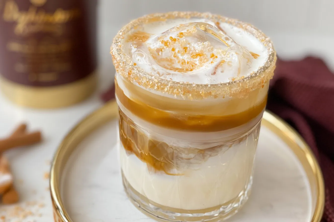 Salted Butterscotch White Russian Cocktail in a Glass