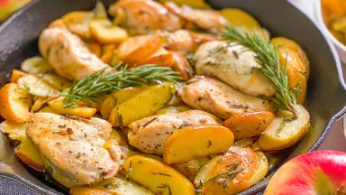 Sautéed Chicken and Apples with Rosemary - Delicious Recipe