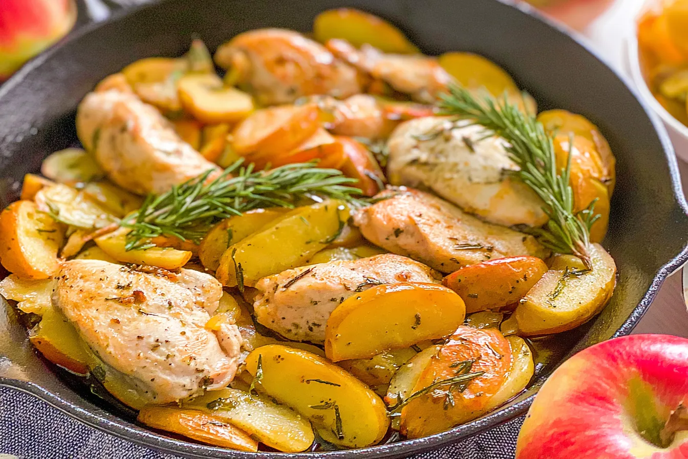 Sautéed Chicken and Apples with Rosemary - Delicious Recipe