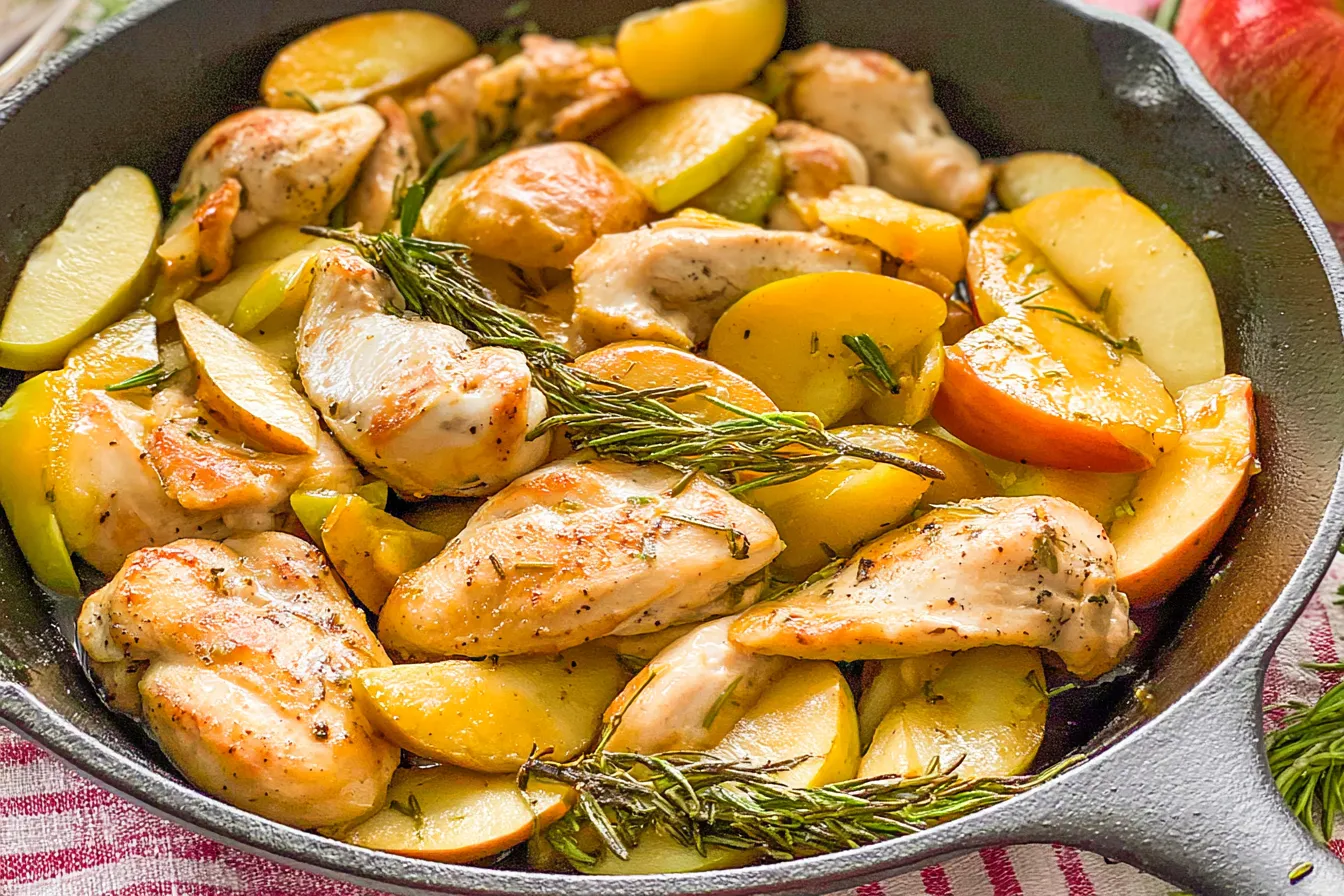 Sautéed Chicken and Apples with Rosemary 