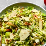 Delicious Shaved Brussels and Pear Salad with Manchego