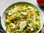 Delicious Shaved Brussels and Pear Salad with Manchego