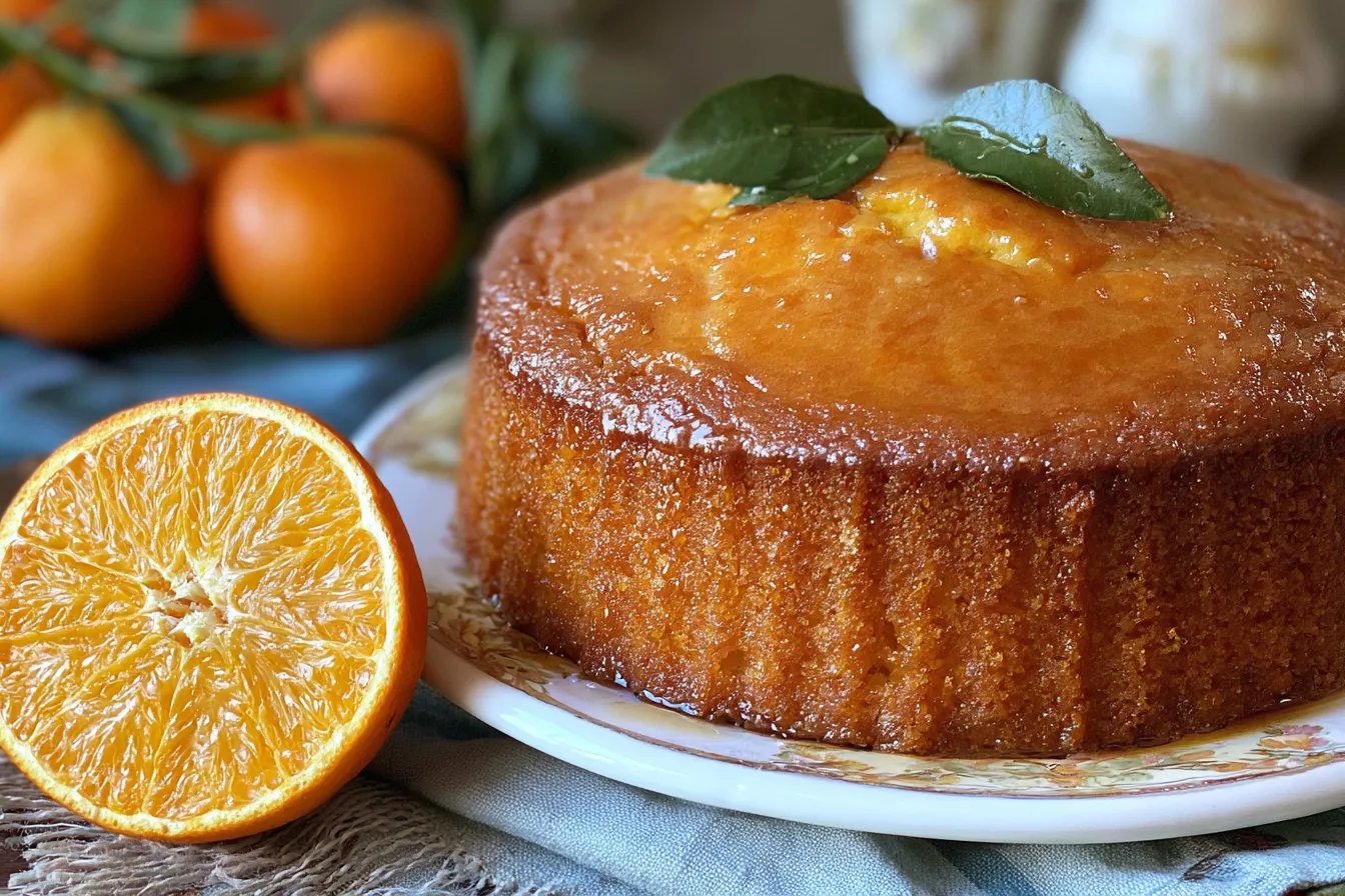 Sicilian Whole Orange Cake Presentation