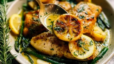 Skillet Garlic Lemon Butter Chicken Ready to Serve