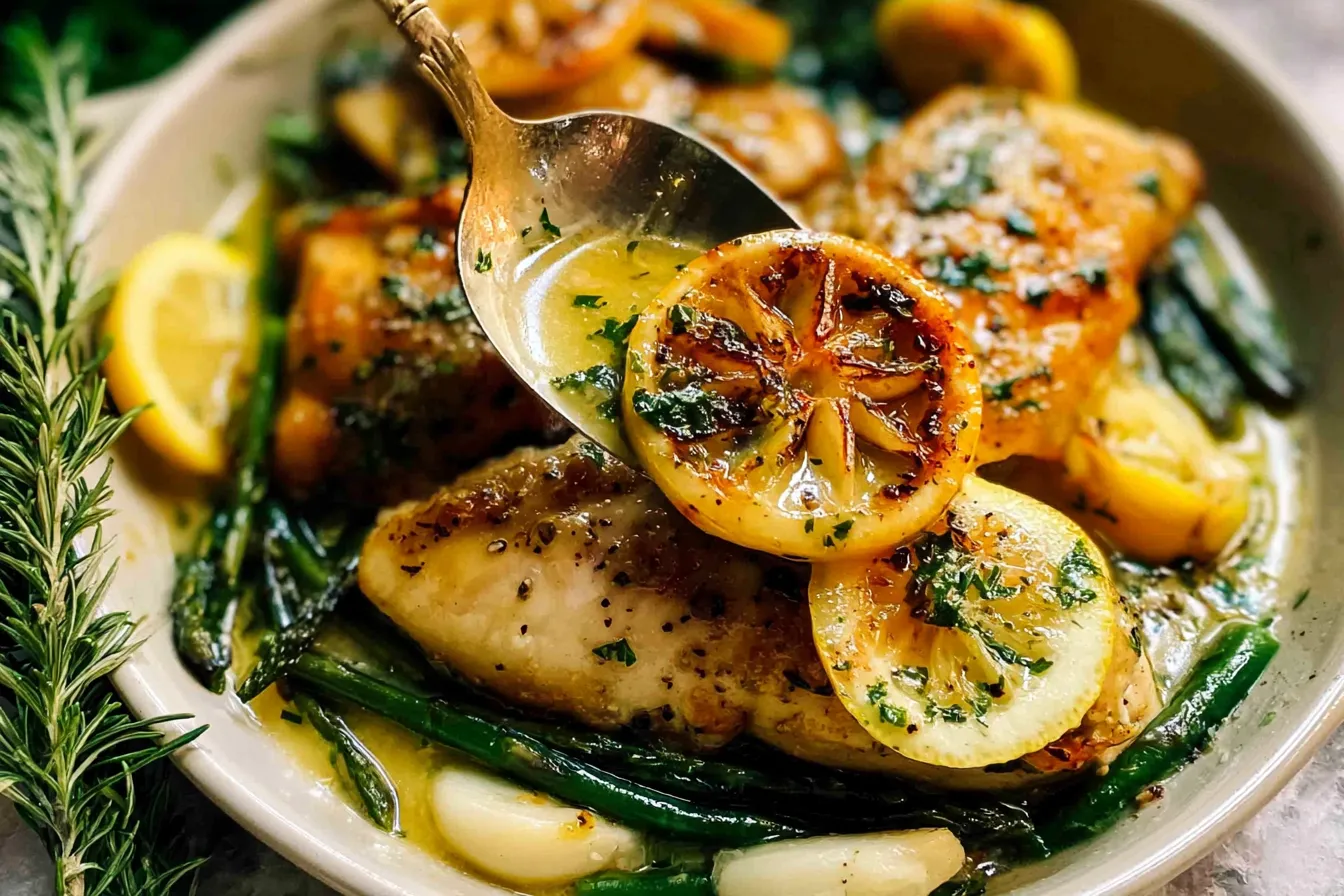 Skillet Garlic Lemon Butter Chicken Ready to Serve