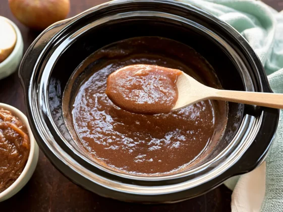 Delicious Slow Cooker Apple Butter in a Jar