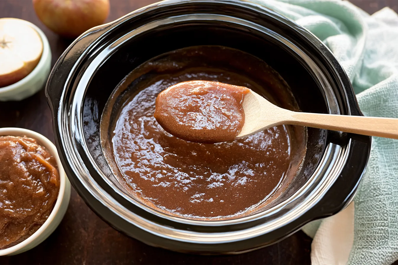 Delicious Slow Cooker Apple Butter in a Jar