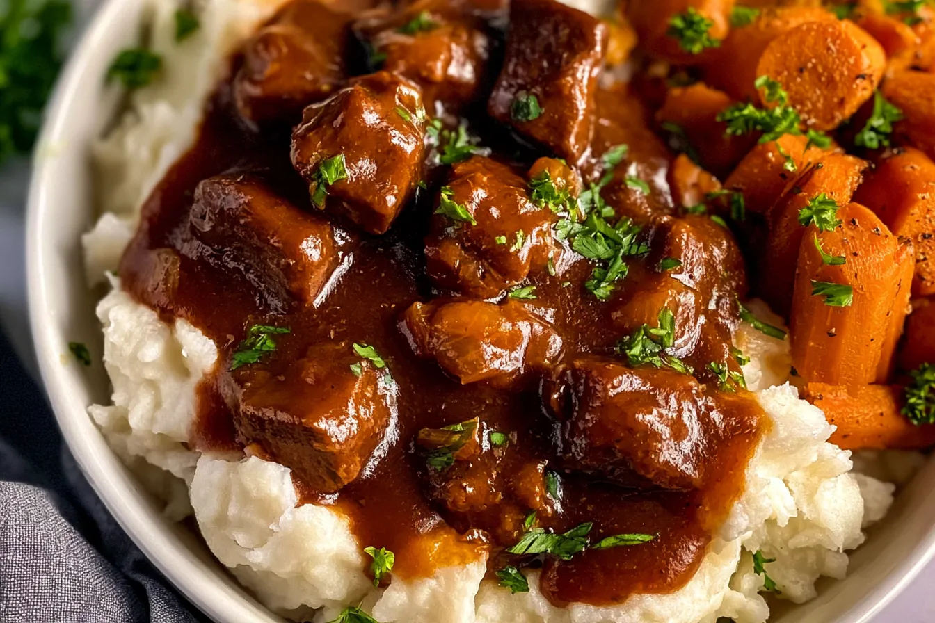 Slow Cooker Beef Tips and Gravy 