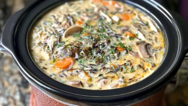 Hearty Slow Cooker Chicken and Wild Rice Soup